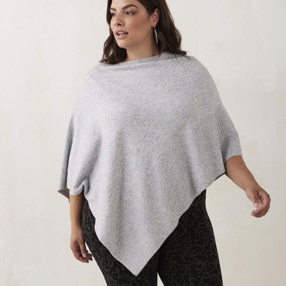 XL/1X In Every Story Assymetrical Poncho Sweater